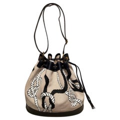 Bolso Hermes Vintage Drawstring Bucket Pintado a Mano