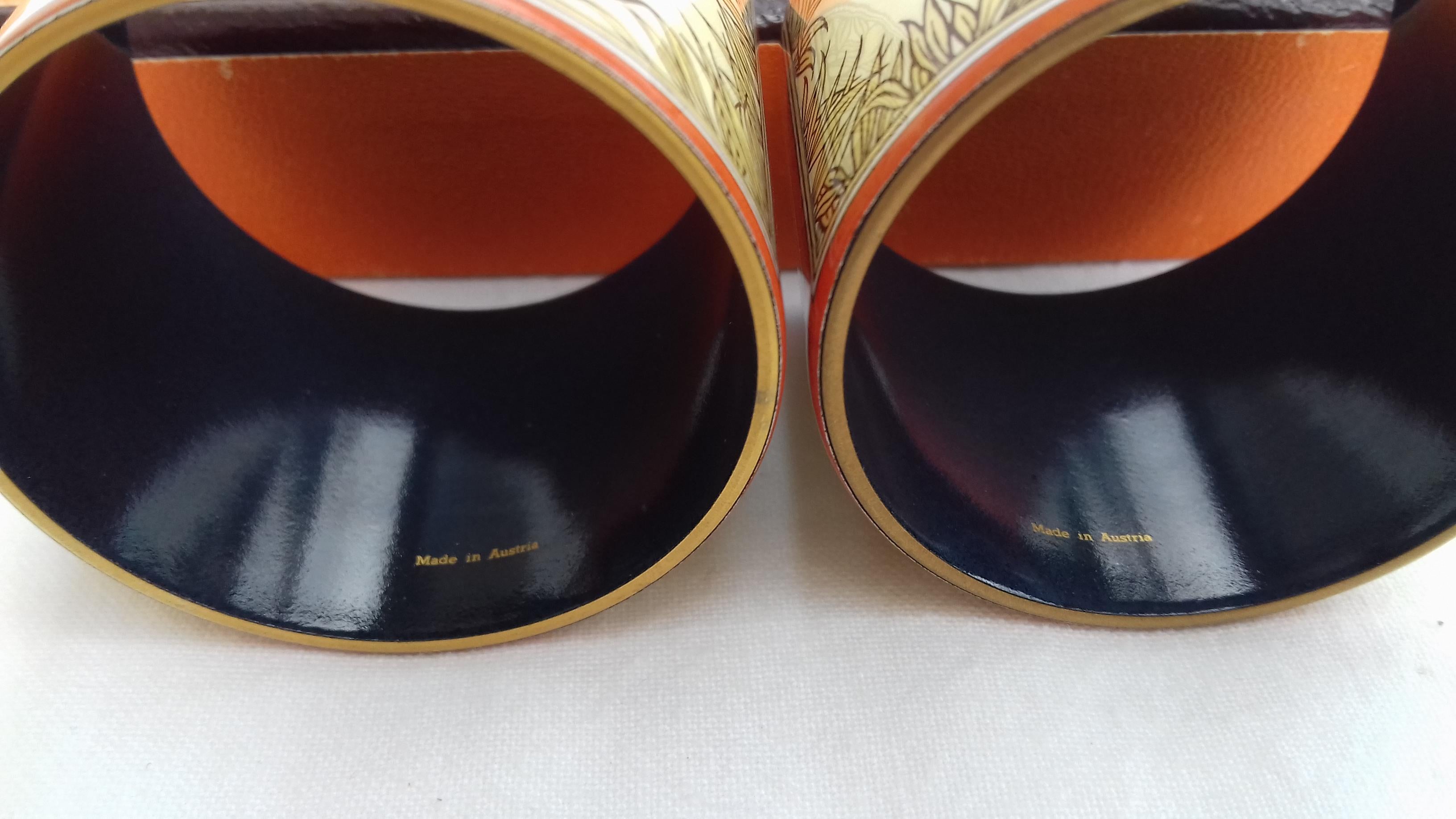Hermès Vintage Duck Pattern Enamel Printed Napkin Rings Holders SUPER RARE 7