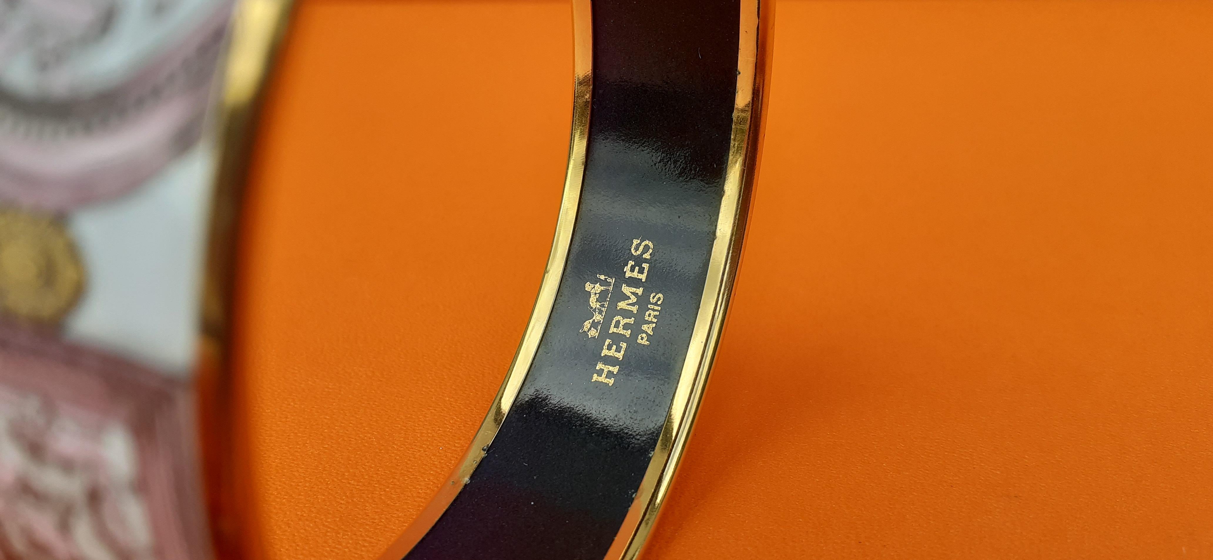 Hermès Vintage Enamel Bracelet Wedgwood Pink Gold Hdw Size GM 70 RARE  6