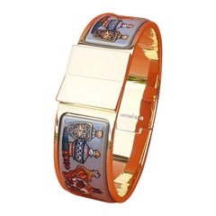 Hermès Vintage Emaille Clic Clac Armband Flacon Gold Hdw Größe GM
