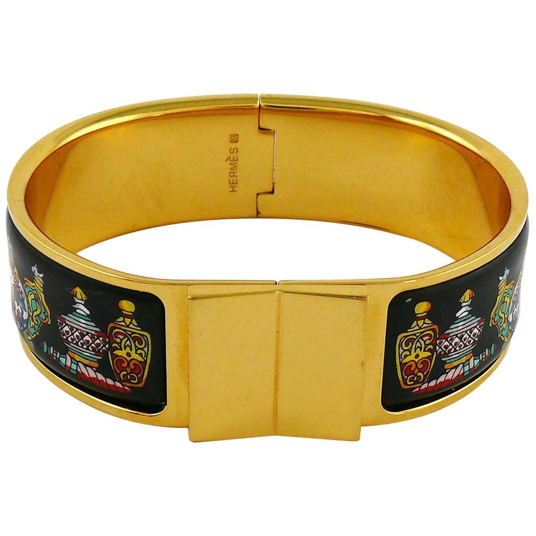 Hermes Vintage Enamel Flacons Loquet Bracelet