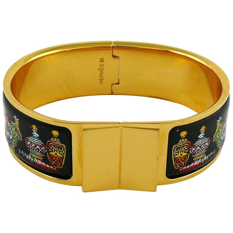 Hermes Vintage Enamel Flacons Loquet Bracelet at 1stDibs