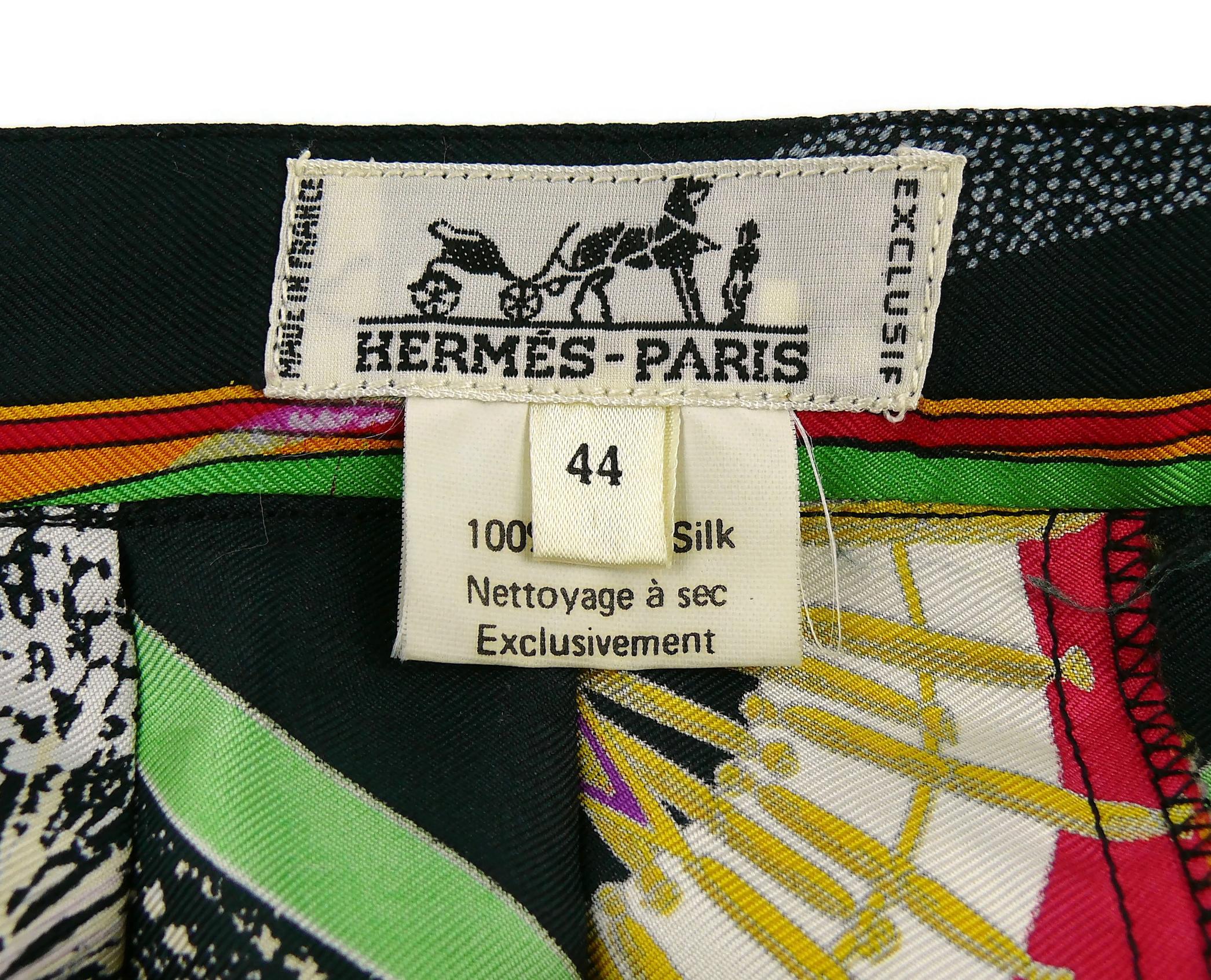 Hermes Vintage Feux d'Artifice 150th Anniversary Pleated Silk Skirt For Sale 4
