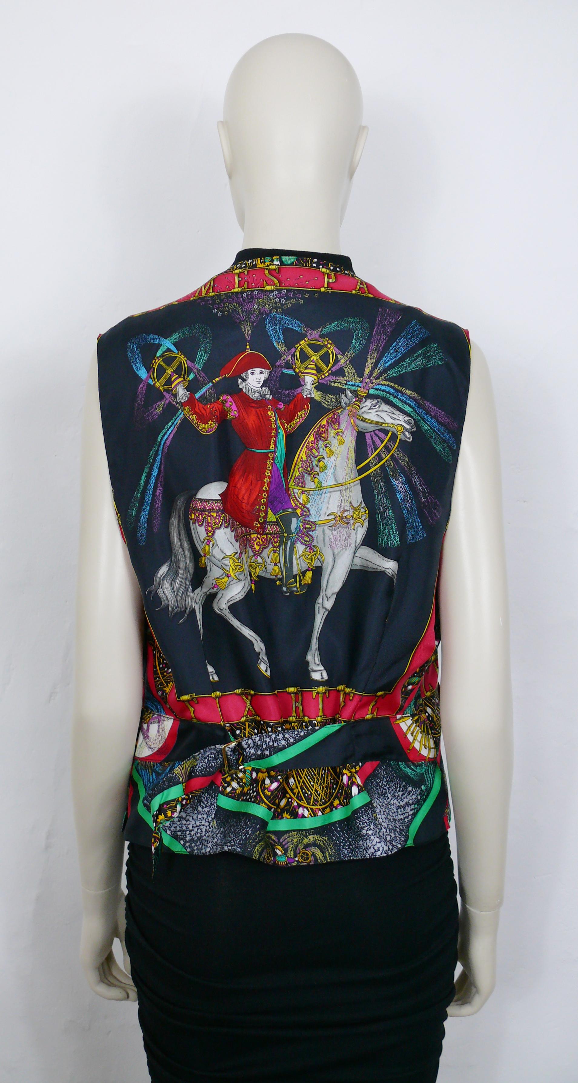 Hermes Vintage Feux d'Artifice 150th Anniversary Silk Vest For Sale 5