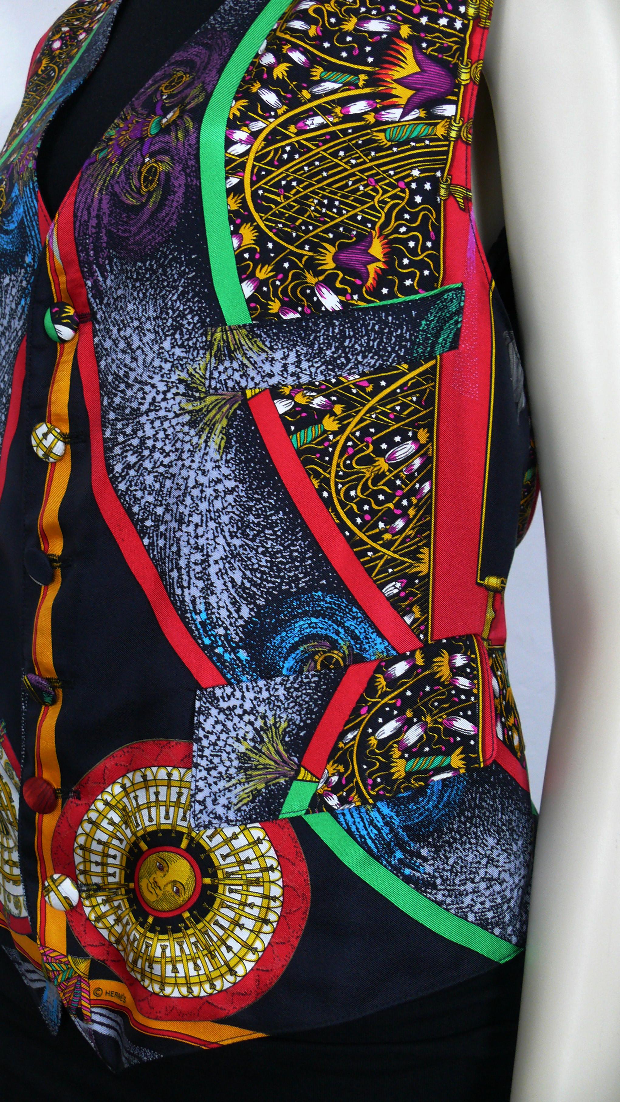 Hermes Vintage Feux d'Artifice 150th Anniversary Silk Vest For Sale 2