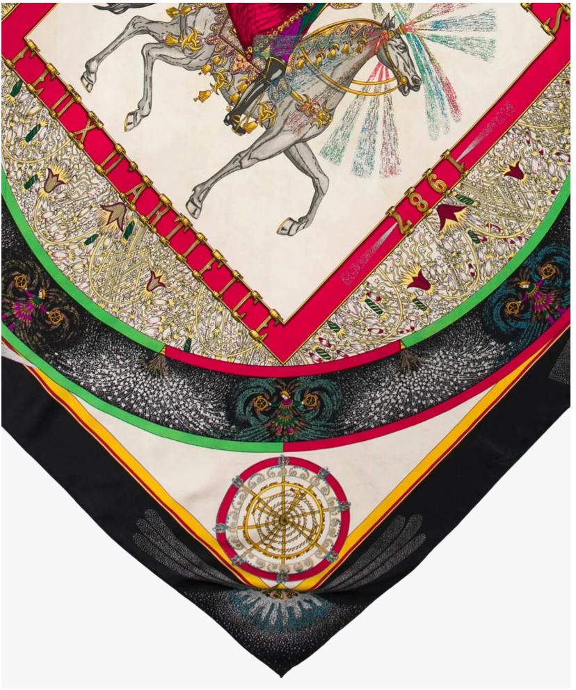 Hermes Vintage Feux D’Artifice Silk Scarf, 1990s In Good Condition For Sale In New York, NY