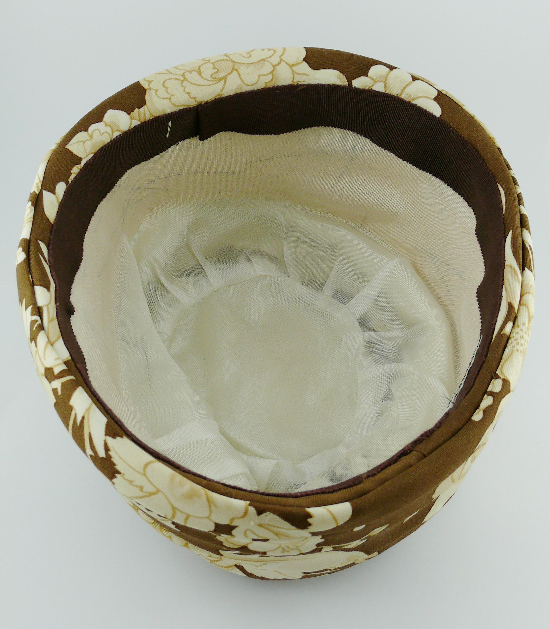 Hermes Vintage Flowers and Birds Silk Turban Hat 3