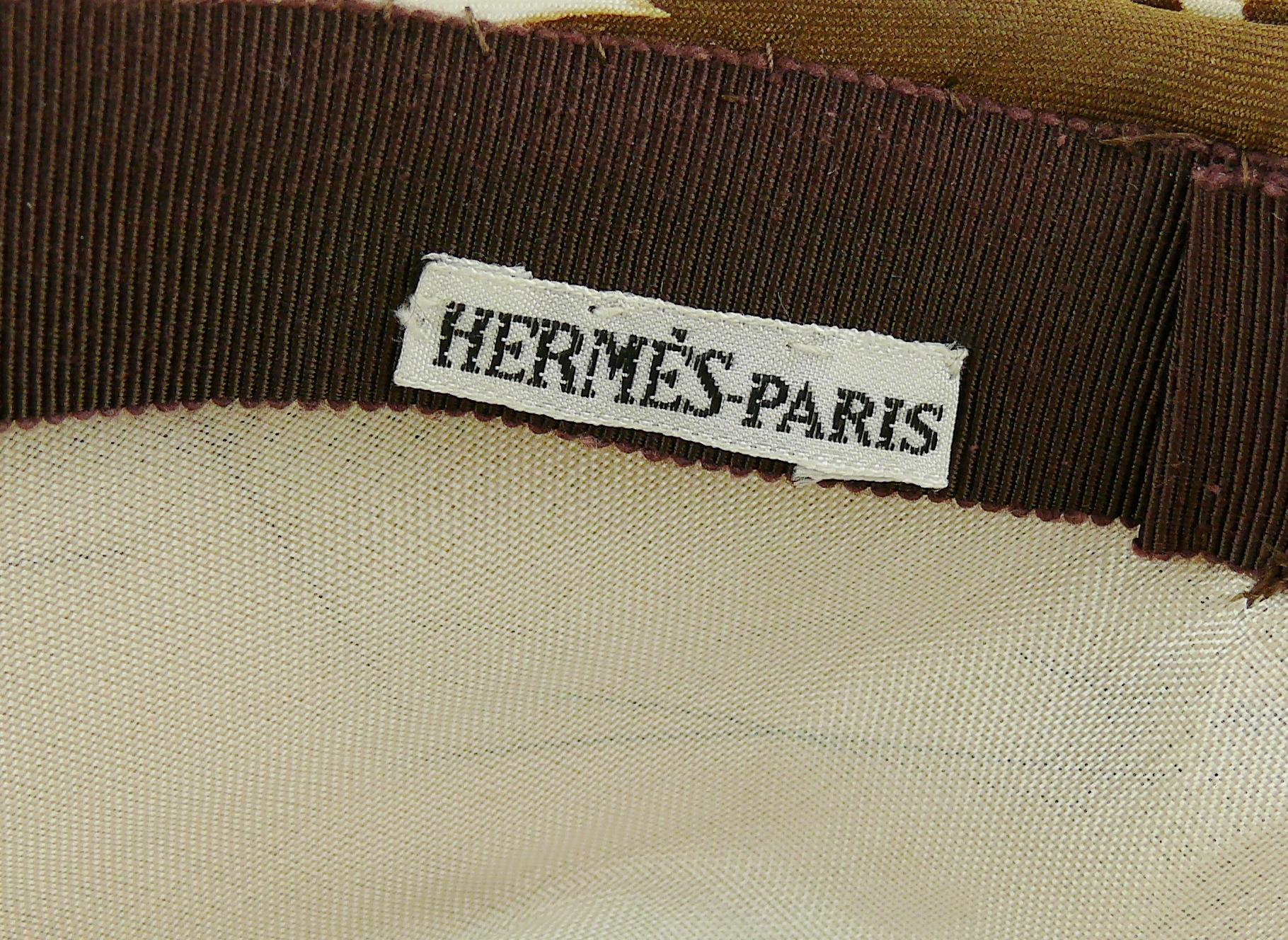 Hermes Vintage Flowers and Birds Silk Turban Hat 4