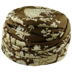 Hermes Vintage Flowers and Birds Silk Turban Hat