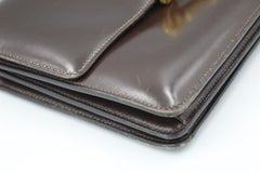 Hermes Vintage  Fonsbelle Brown Box Leather Bag