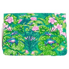 Hermès Vintage Frogs Toile Green Clutch