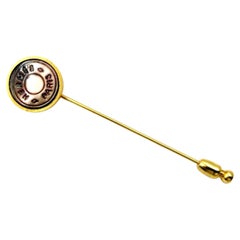 Spilla Hermes Vintage placcata oro Cloud De Selle Madreperla
