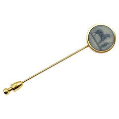 Hermes Vintage Gold Plated Horse Button Pin