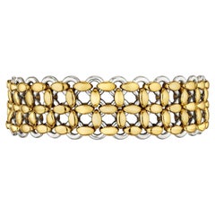 Hermes Vintage Gold Silver Ring Link Bracelet