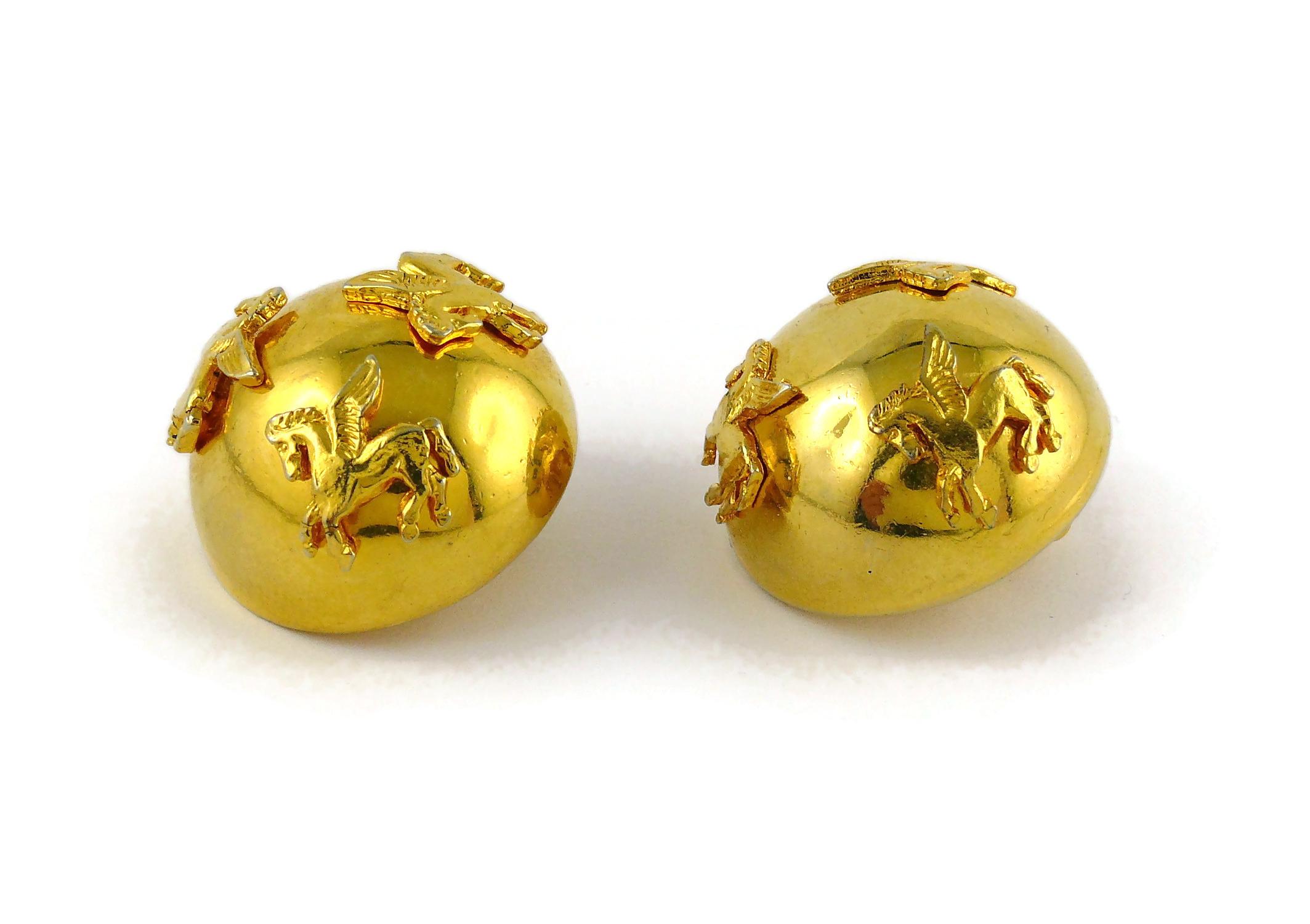 dome earrings gold