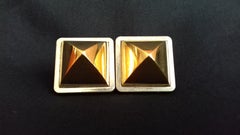 Hermès Vintage Golden and Silver Metallic Clip-On Medor Earrings