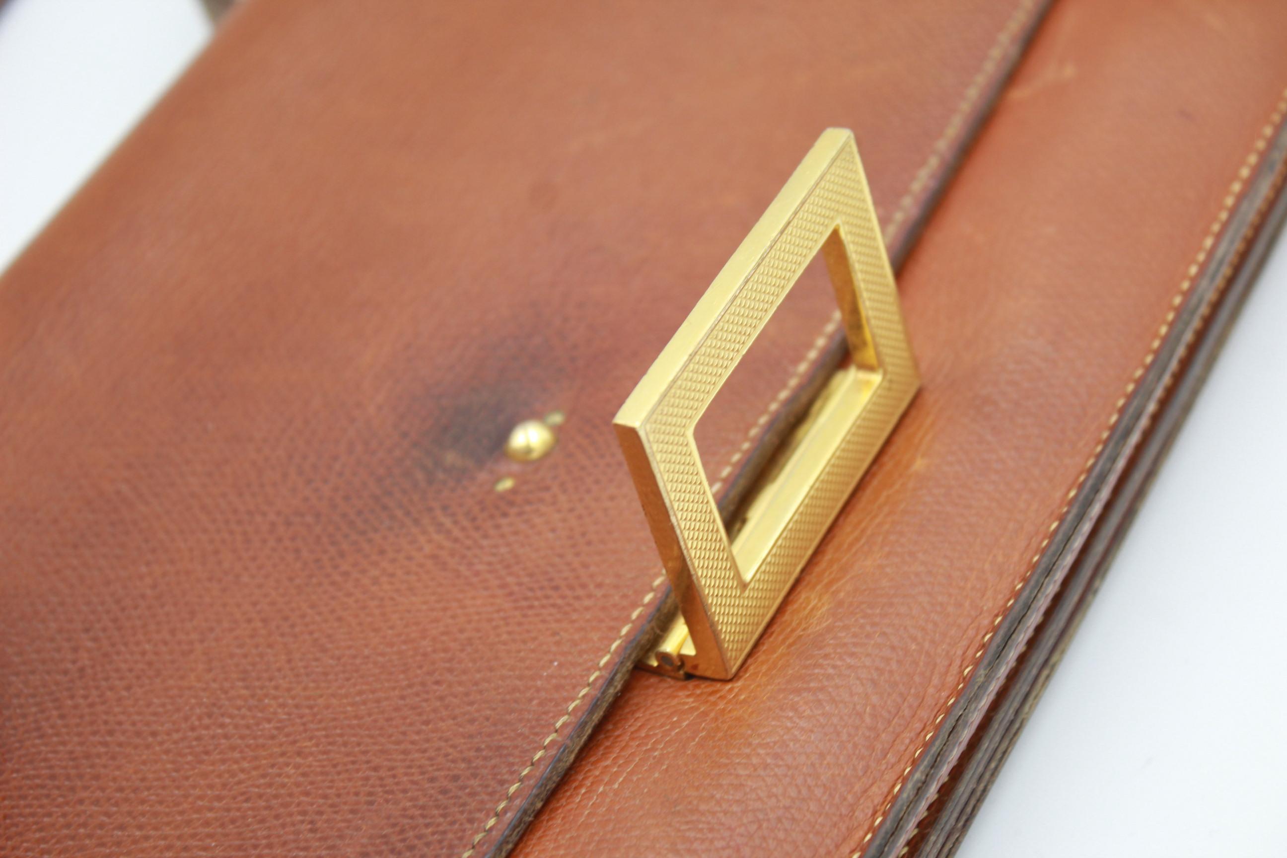 Women's or Men's Hermes Vintage Grained Leather Handbag
