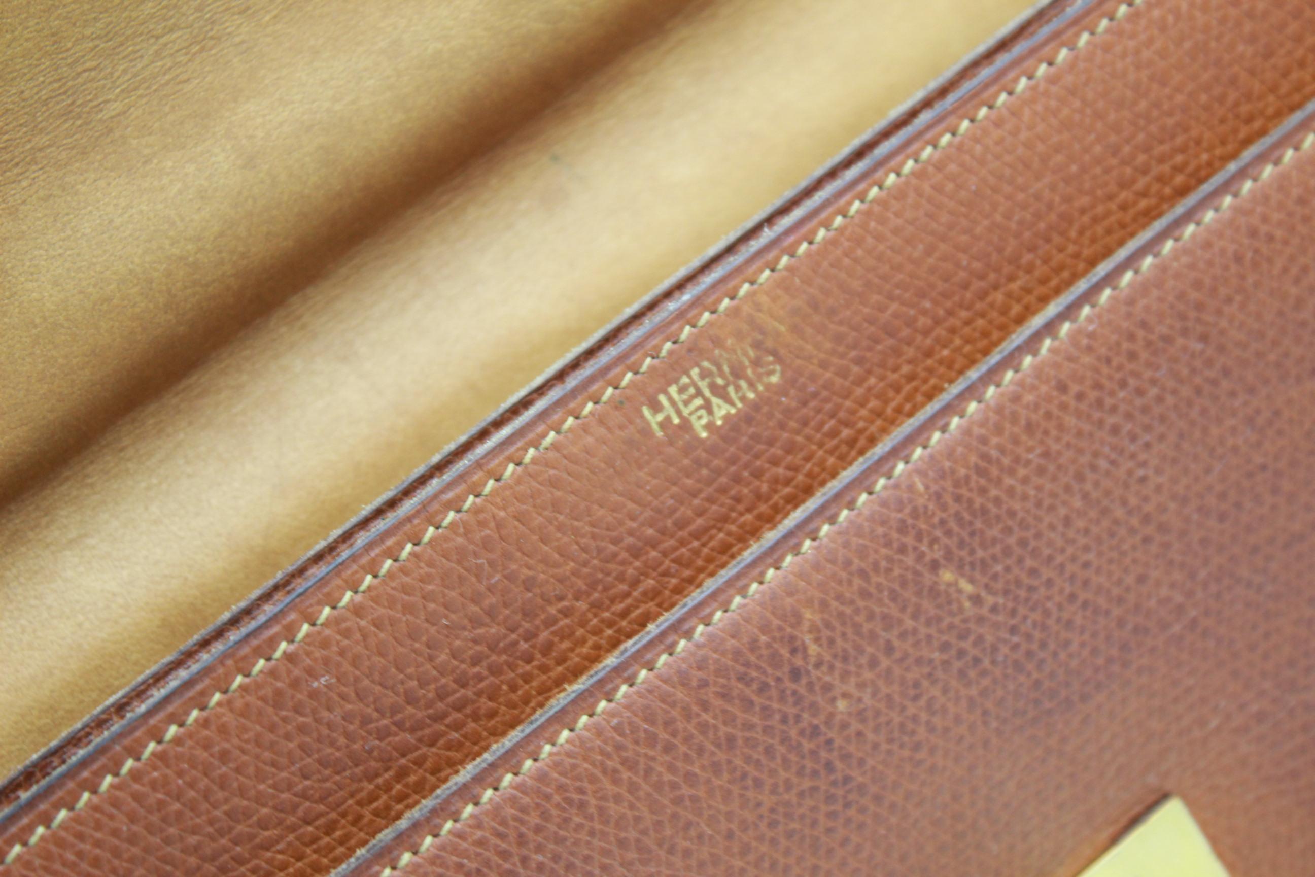 Hermes Vintage Grained Leather Handbag 1