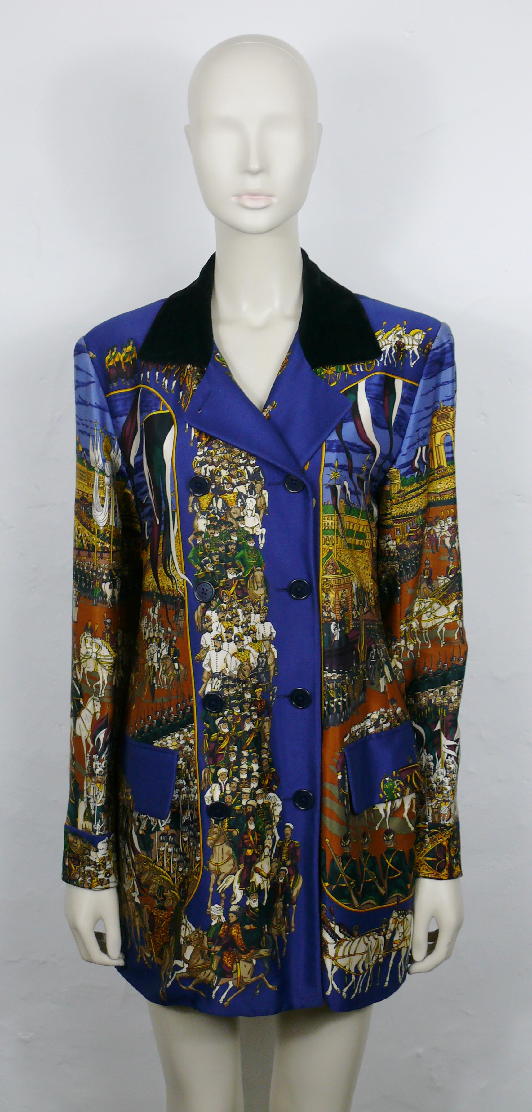 HERMES Vintage Grand Cortege à Moscou Silk Jacket  In Good Condition For Sale In Nice, FR