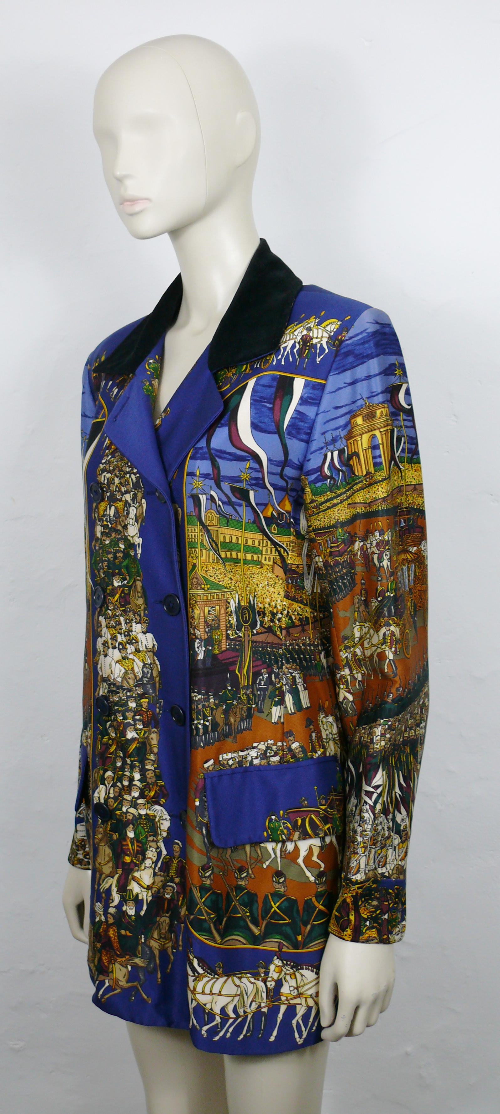 HERMES Vintage Grand Cortege à Moscou Silk Jacket  For Sale 1