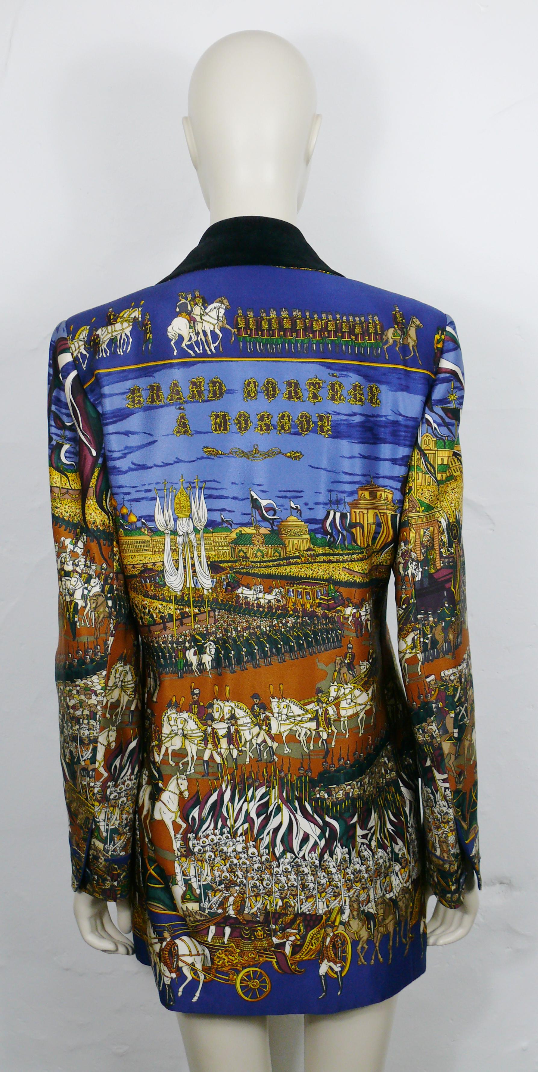 HERMES Vintage Grand Cortege à Moscou Silk Jacket  For Sale 2
