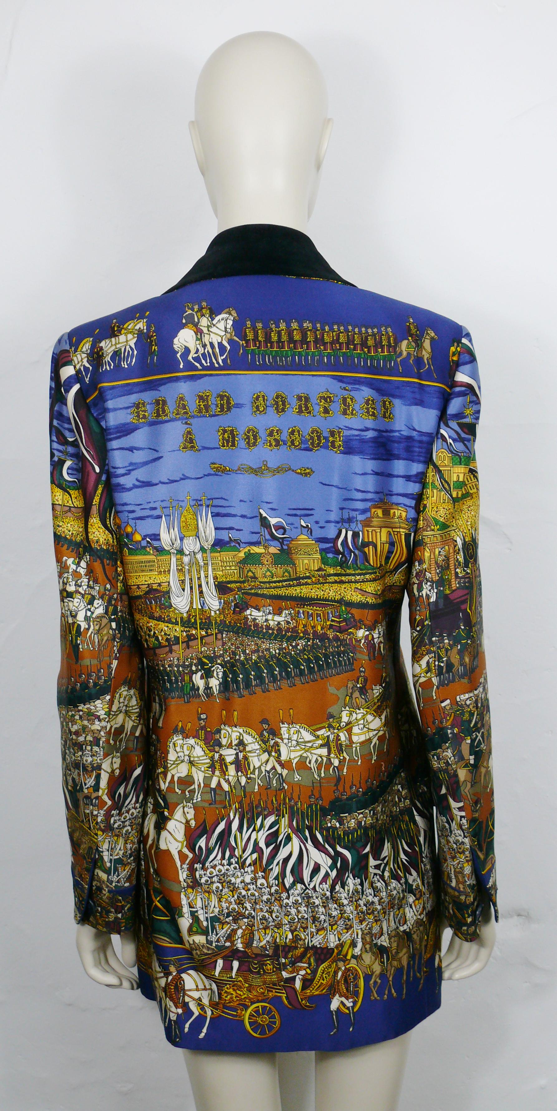 HERMES Vintage Grand Cortege à Moscou Silk Jacket For Sale 2