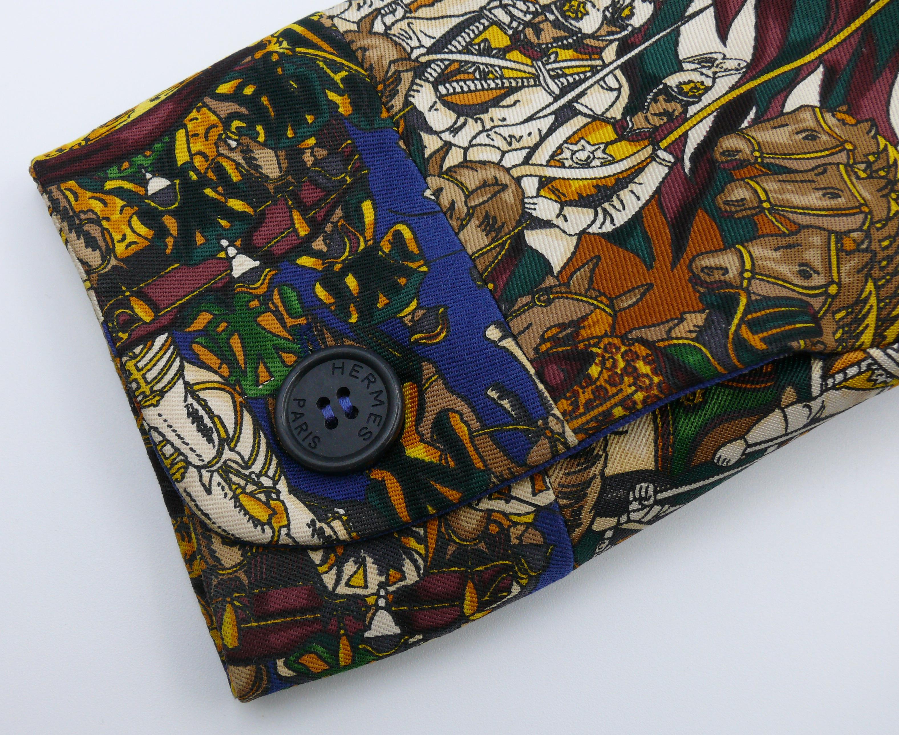 HERMES Vintage Grand Cortege à Moscou Silk Jacket For Sale 4