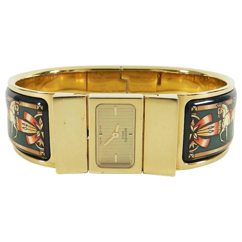hermes enamel watch
