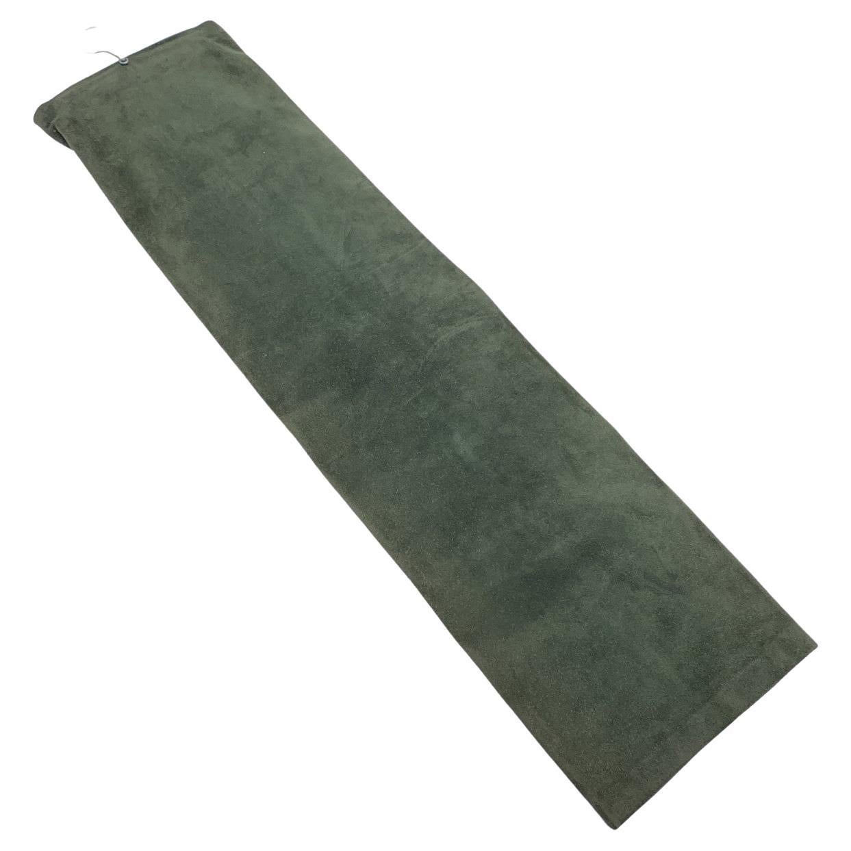 Hermes Vintage Green Suede Silk Lining Necktie Holder Rack Case For Sale