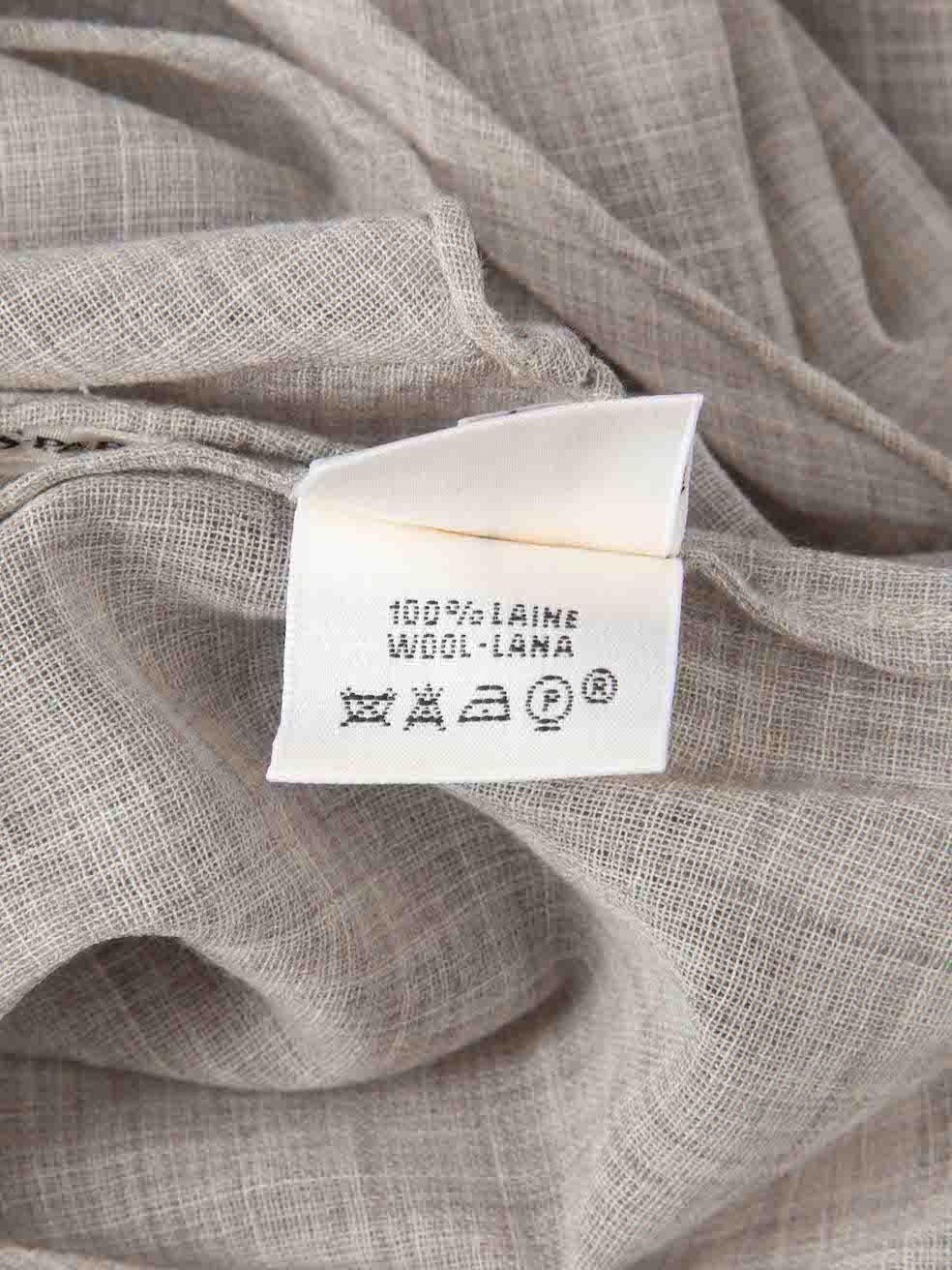 Hermès Vintage Grey Wool Woven Mid Sleeve Top Size S 1