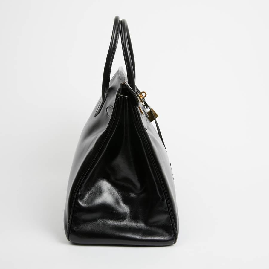 Black HERMES Vintage HAC 32 Leather Box Bag