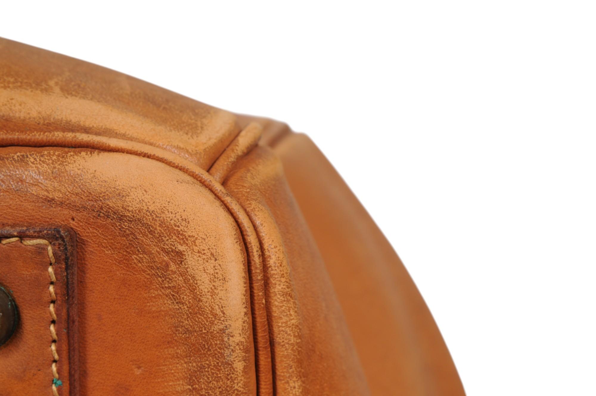 Hermes Vintage Haut à Courroies Hac 50 Birkin Natural Tan Brass Hardware Travel en vente 11