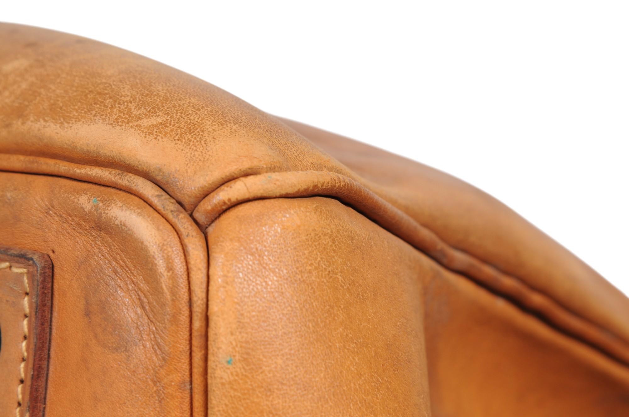 Hermes Vintage Haut à Courroies Hac 50 Birkin Natural Tan Brass Hardware Travel en vente 13