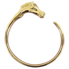 Hermes Vintage Horse Head Bangle Bracelet