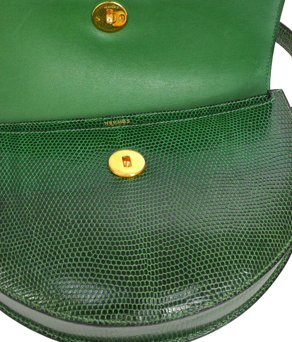 Hermes Vintage Hunter Lizard Leather Gold Mini Small Top Handle Satchel Bag In Good Condition In Chicago, IL