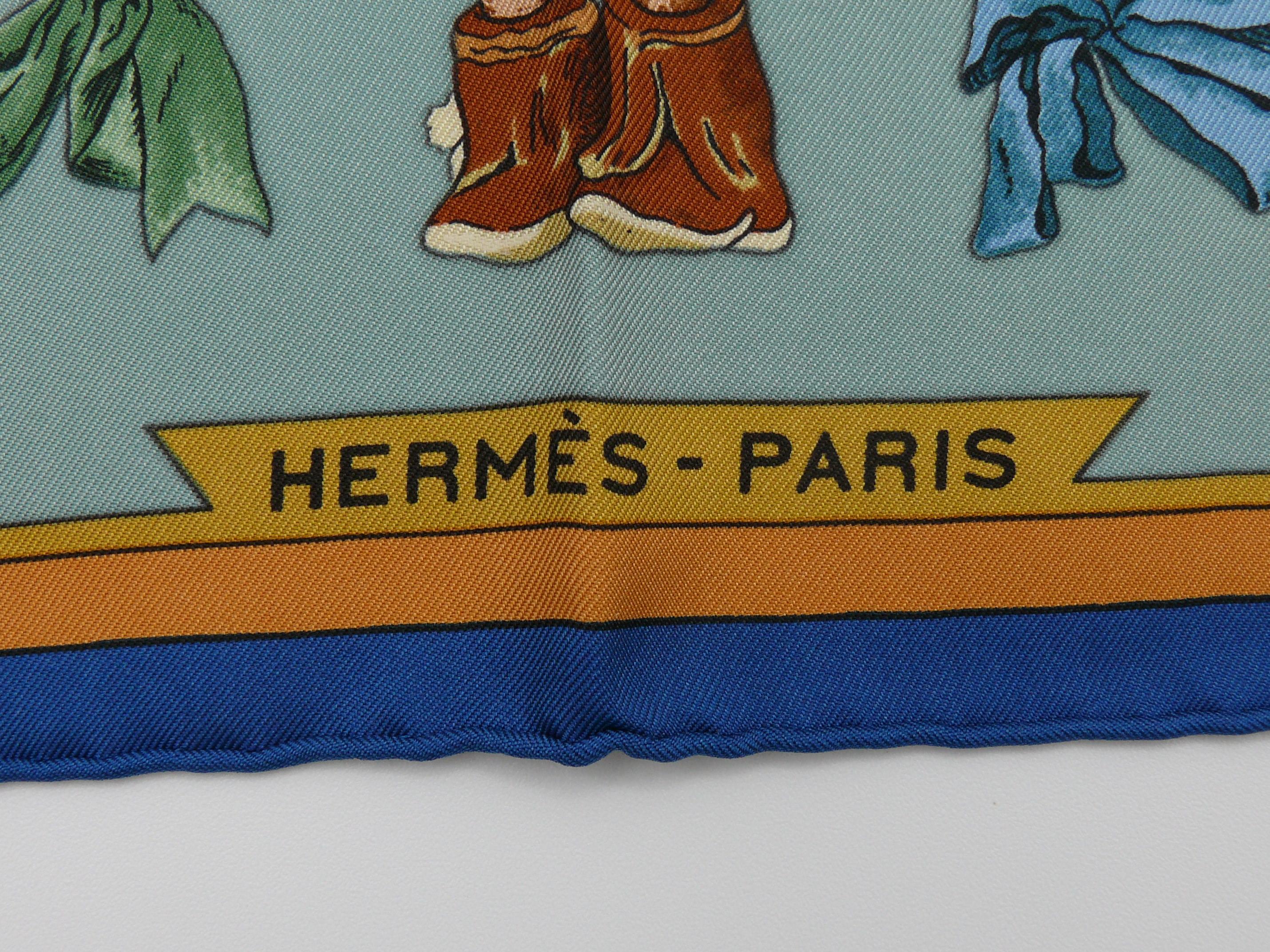 Hermes Vintage Iconic Carre Seidenschal Kachinas von Kermit Oliver im Angebot 1