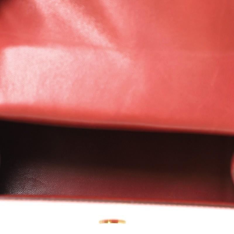 Red Hermes Vintage Ilio Top Handle Bag Box Calf
