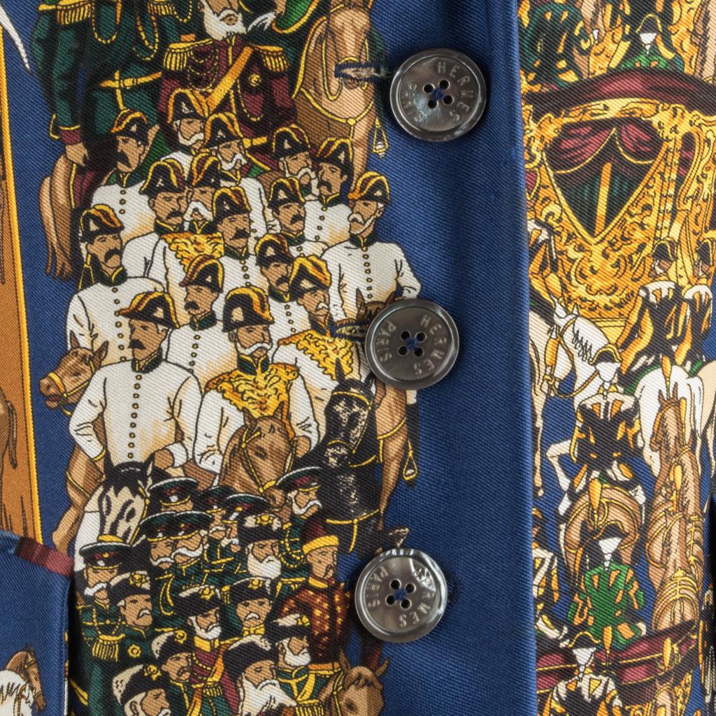Hermes Vintage Jacket Grand Cortege A Moscou Silk Scarf Print 38 / 6 3