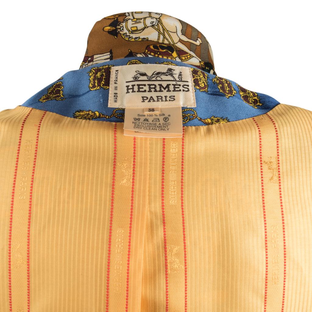 Hermes Vintage Jacket Grand Cortege A Moscou Silk Scarf Print 38 / 6 9