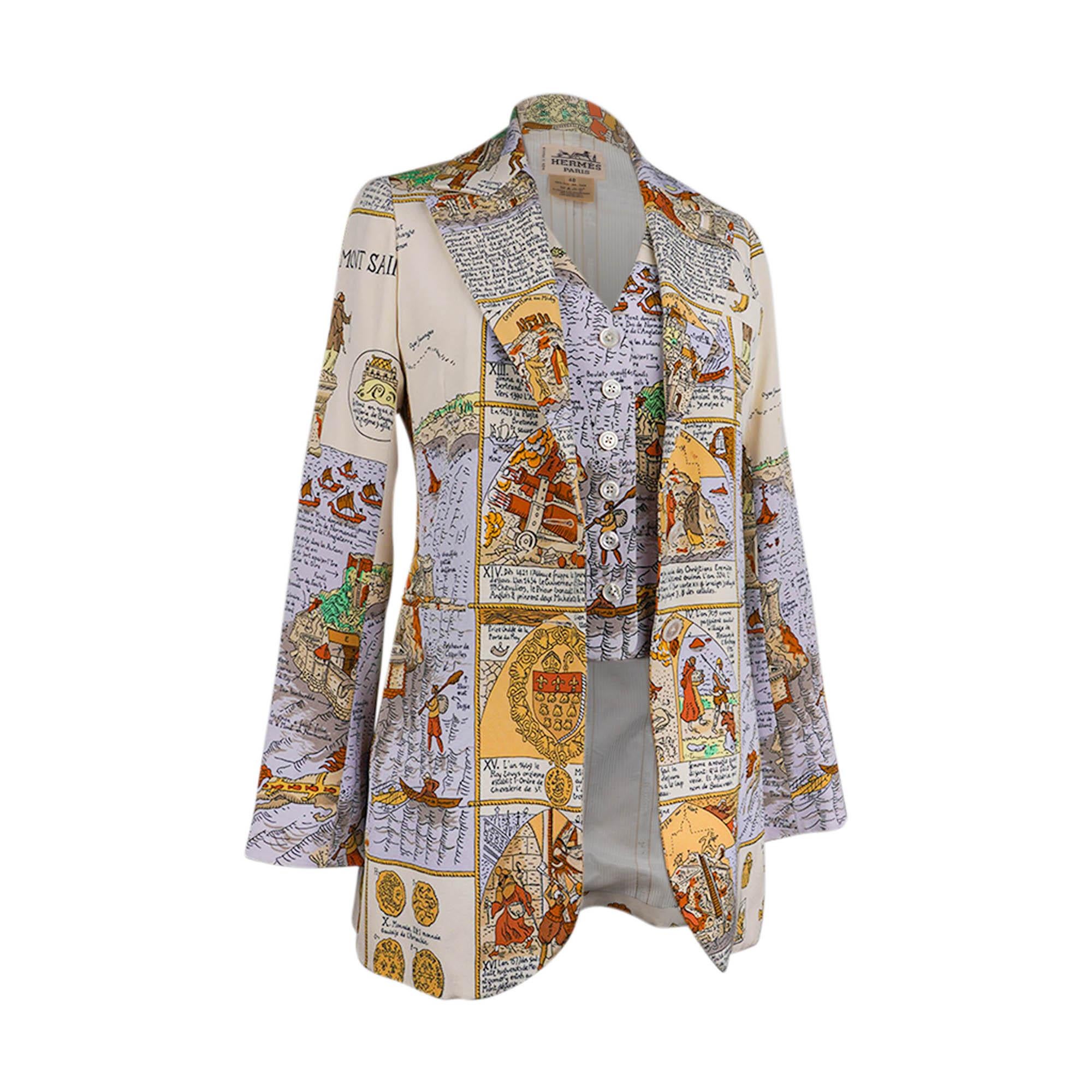 Hermes Vintage Jacket Mont Saint Michel Blazer 40 10
