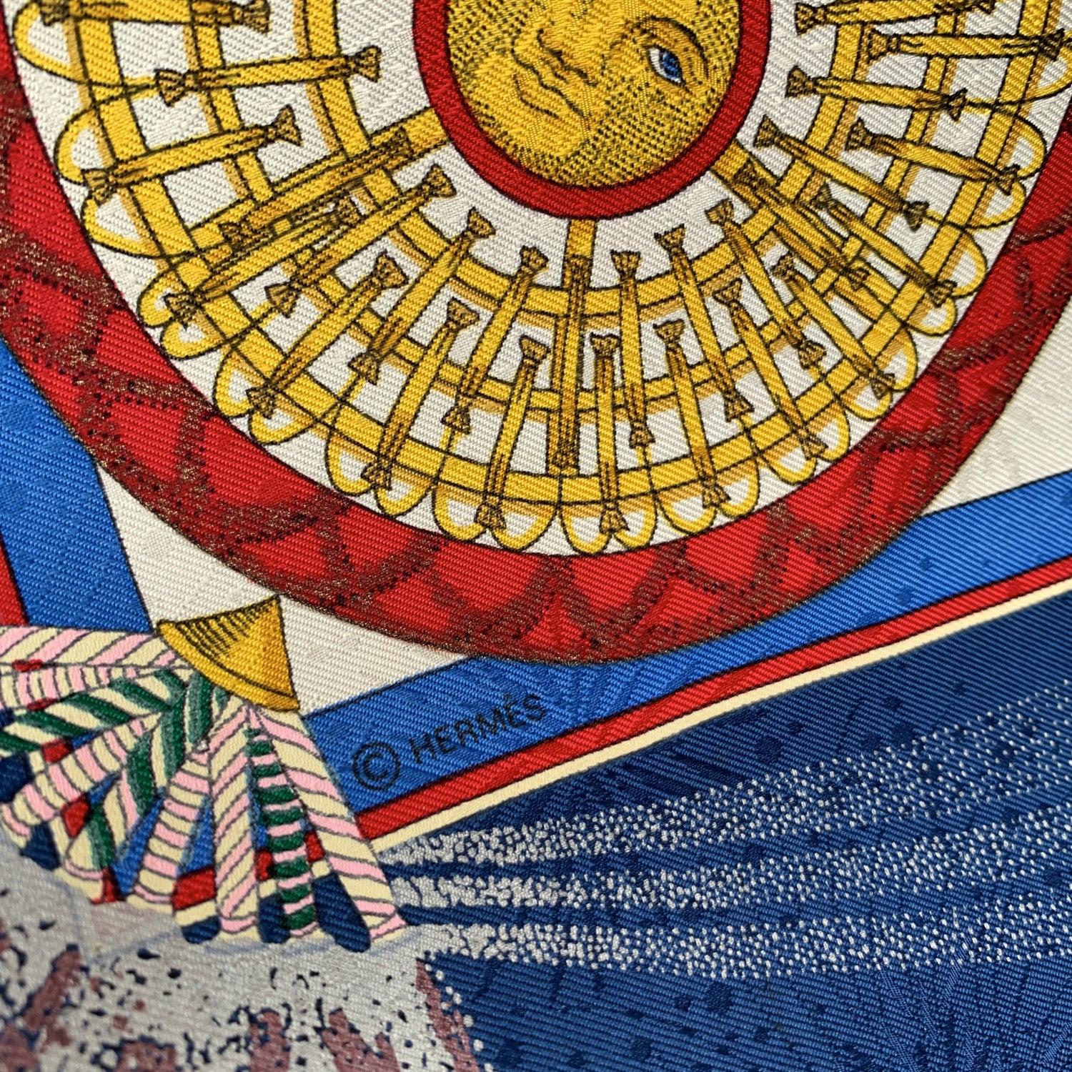 Women's Hermes Vintage Jacquard Silk Scarf Feux d'Artifice 1987 Duchene