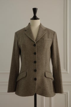 Hermès Vintage Jean Paul Gaultier Herringbone Blazer Jacket 2004 Runway Piece