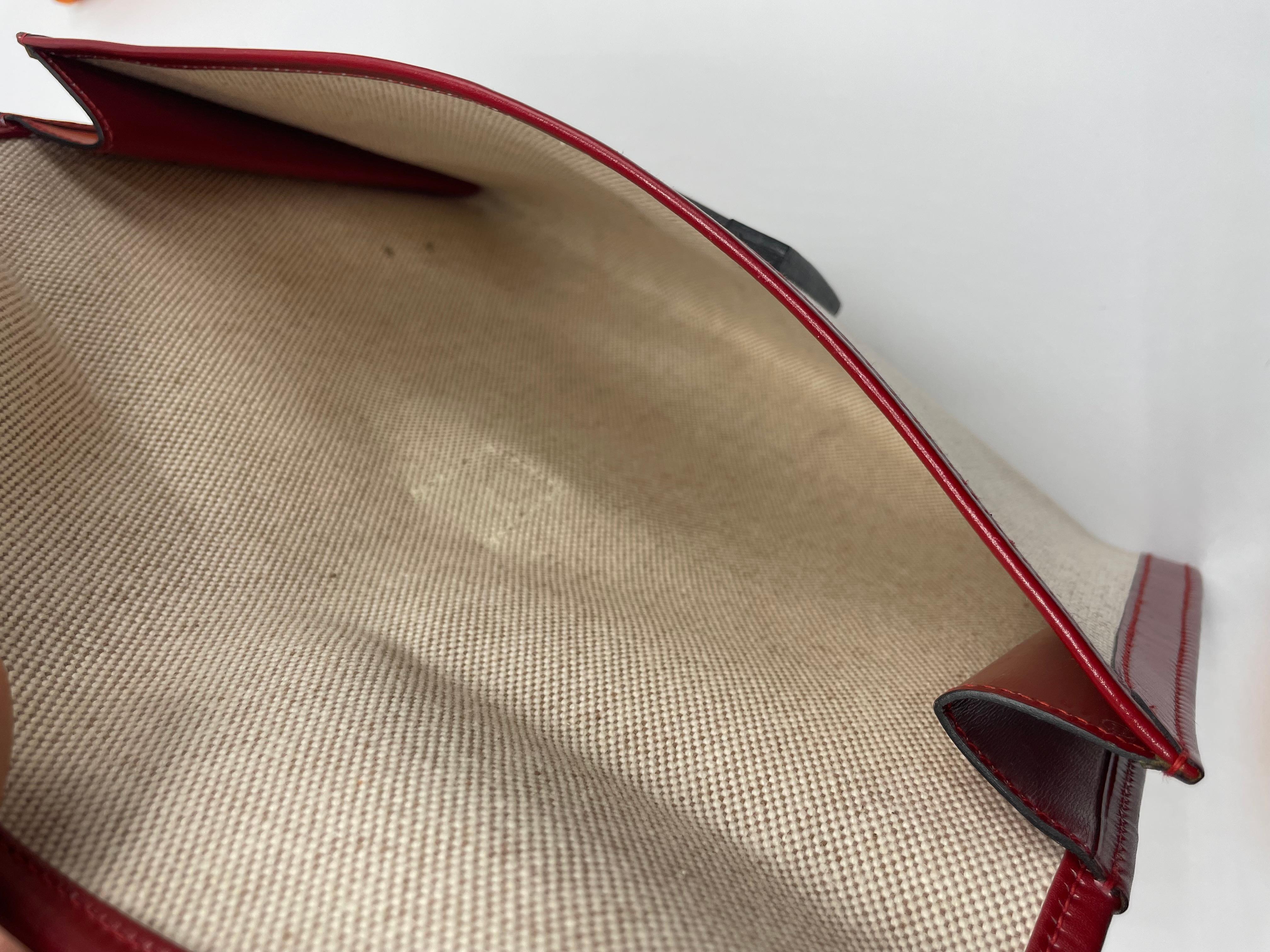 Hermès Vintage Jige Toile Burgundy 29 For Sale 7