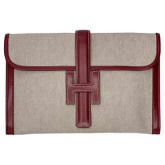 Hermès Vintage Jige Toile Burgundy 29