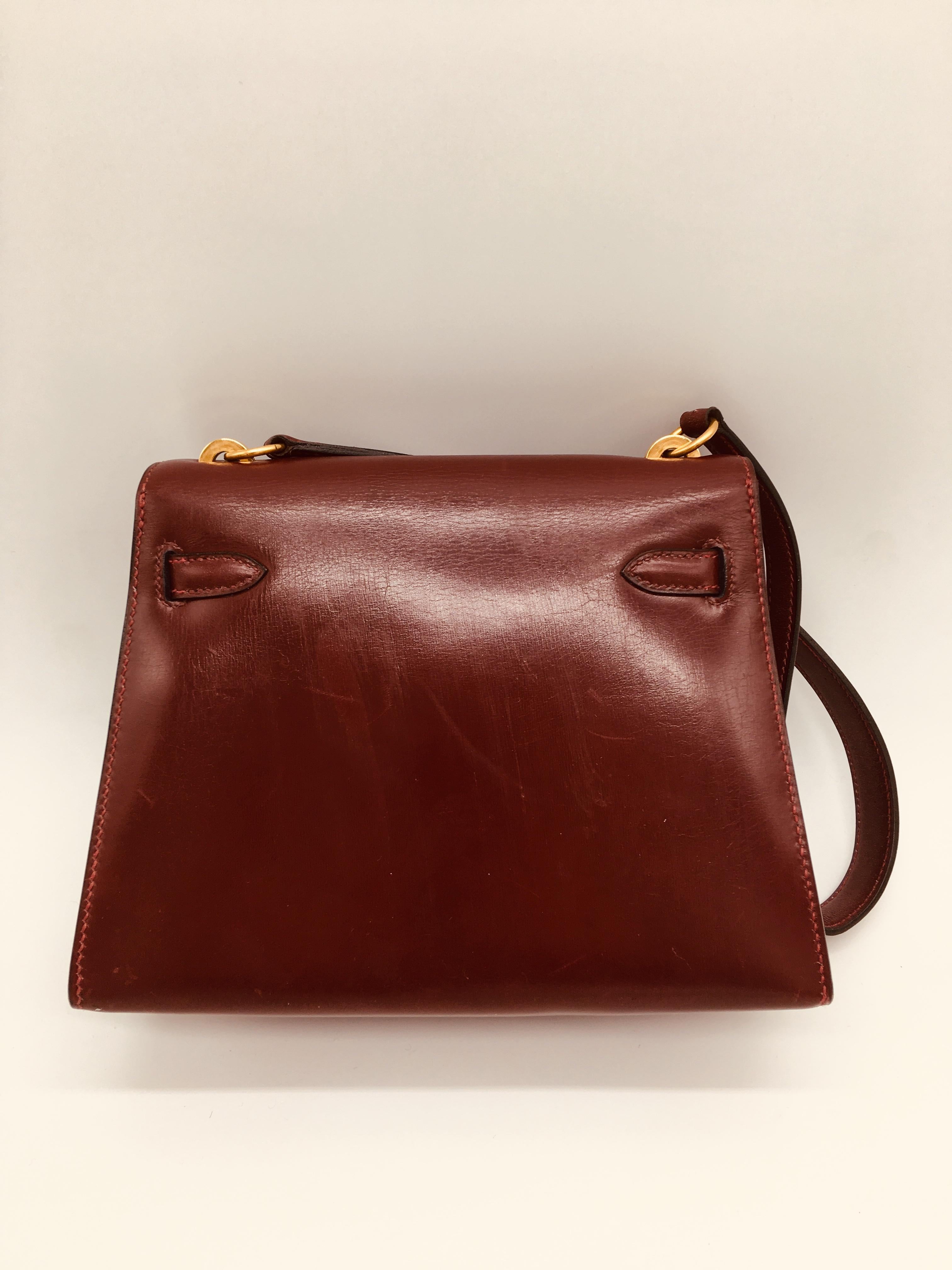 A beautiful Vintage Kelly in classic Rouge H, this Mini Kelly is a perfect evening bag, but still has enough room to accommodate our modern requirements, including smart phones for use during the day.  At 30 years old this is a true vintage piece. 