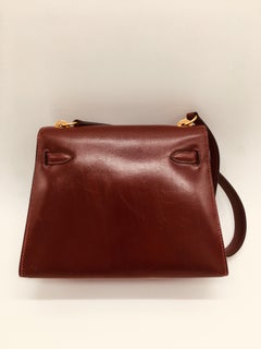 Hermes vintage Kelly 20cm Rouge H in Box leather