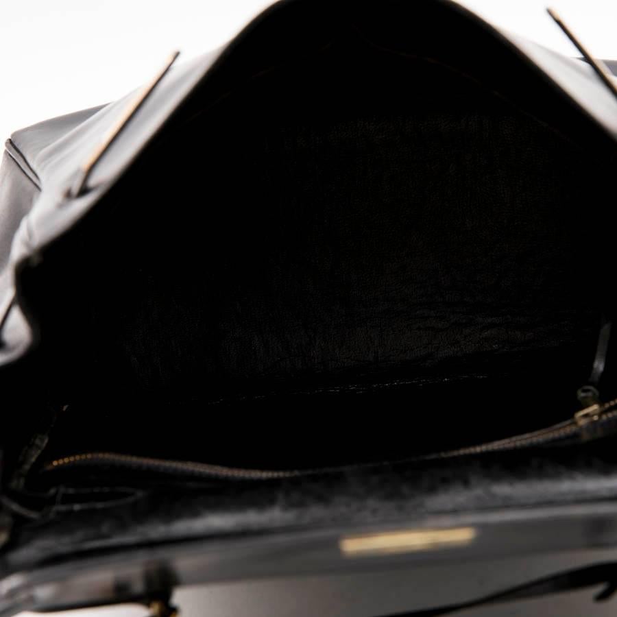 HERMES Vintage Kelly 28 Bag in Black Box Leather 5