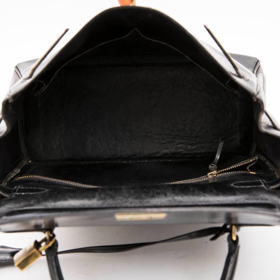 HERMES Vintage Kelly 28 Bag in Black Box Leather 6