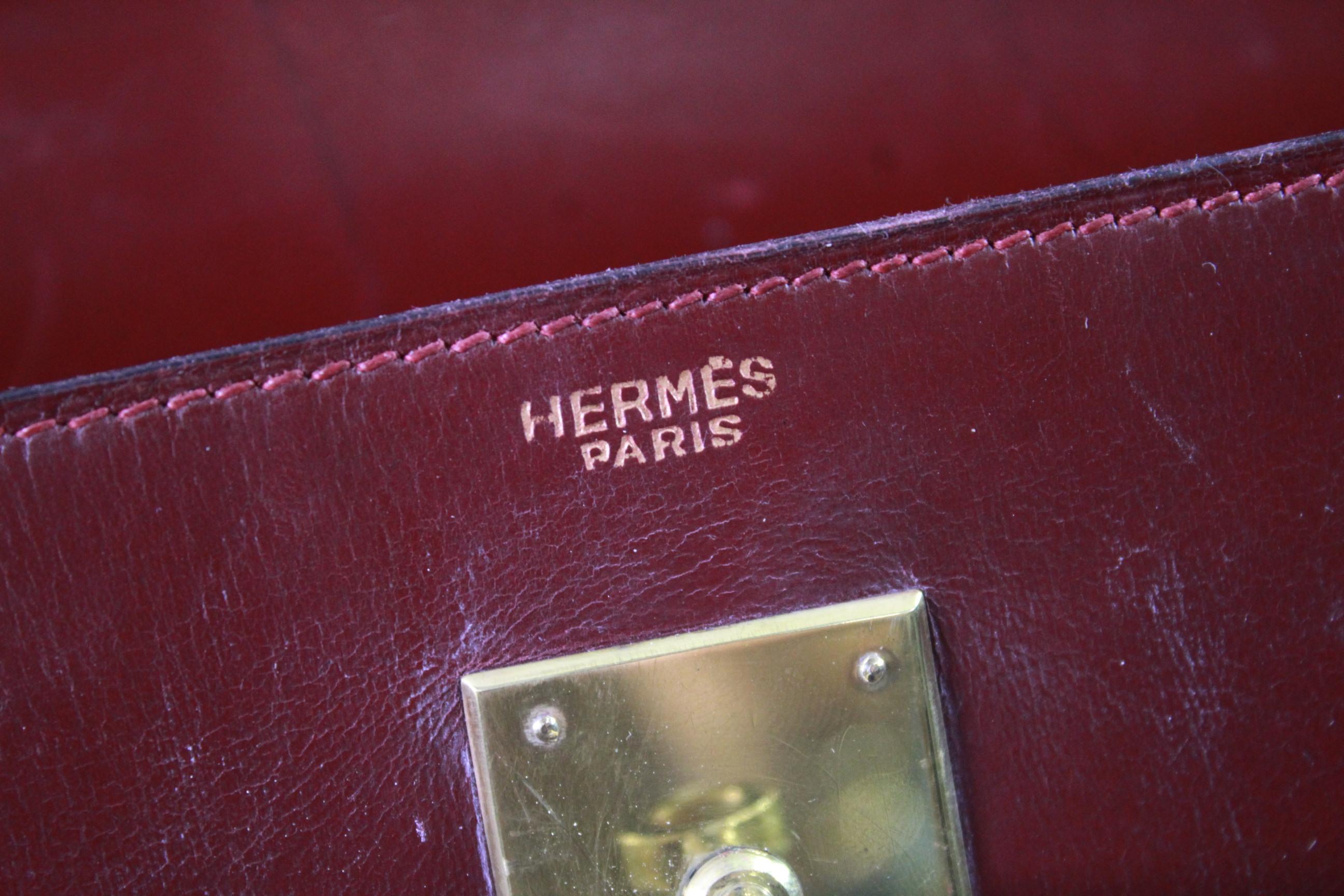 Hermes Vintage Kelly 32 in Burgundy Leather 2