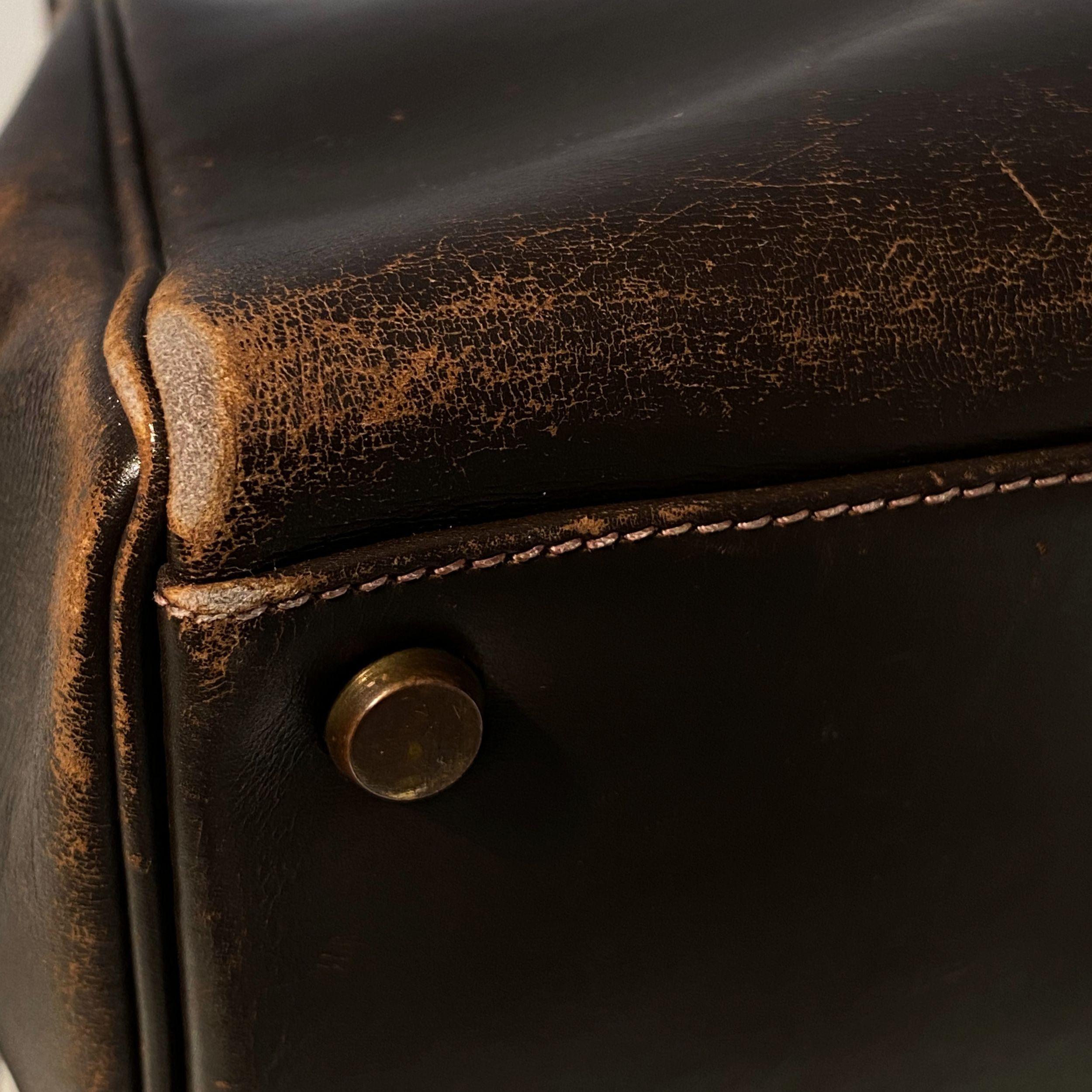 Hermès Vintage Kelly 32 Retourne Brown Box GHW 7